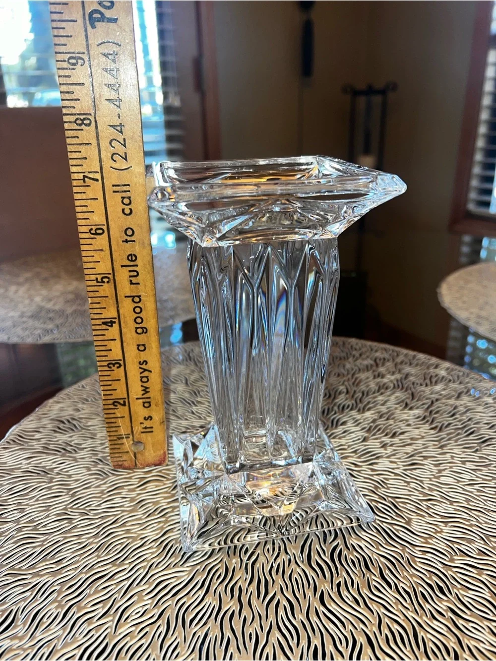Heavy glass vase/candleholder